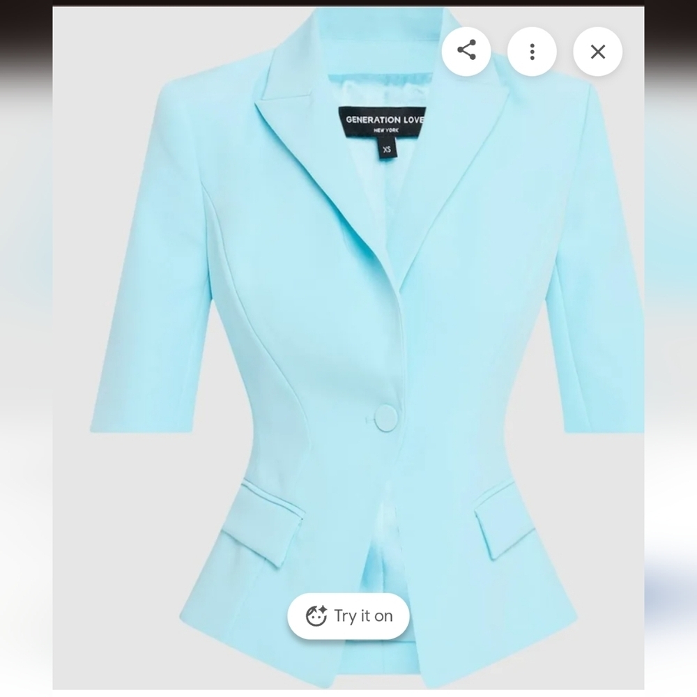 Generation Love Melbourne Crepe Aqua  Blazer  Rare Size XXL